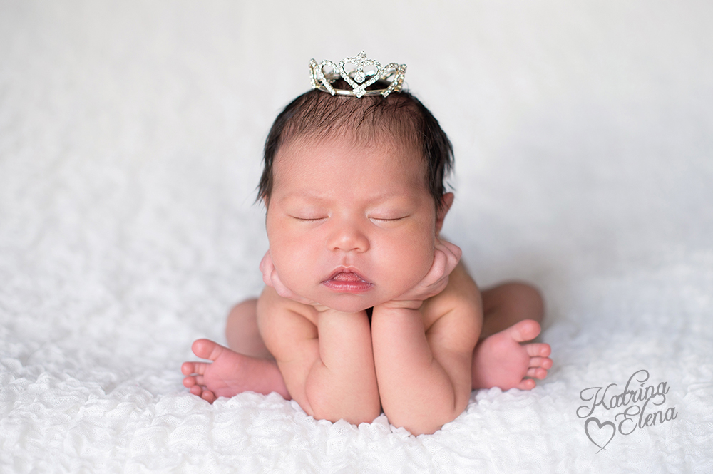 Newborn Girl with Tiny Crown