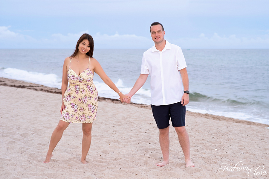Engaged Couple on Beach