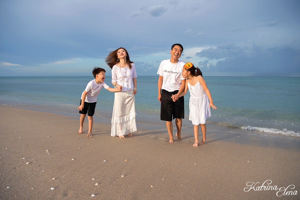Funny Family Portrait on the Beach