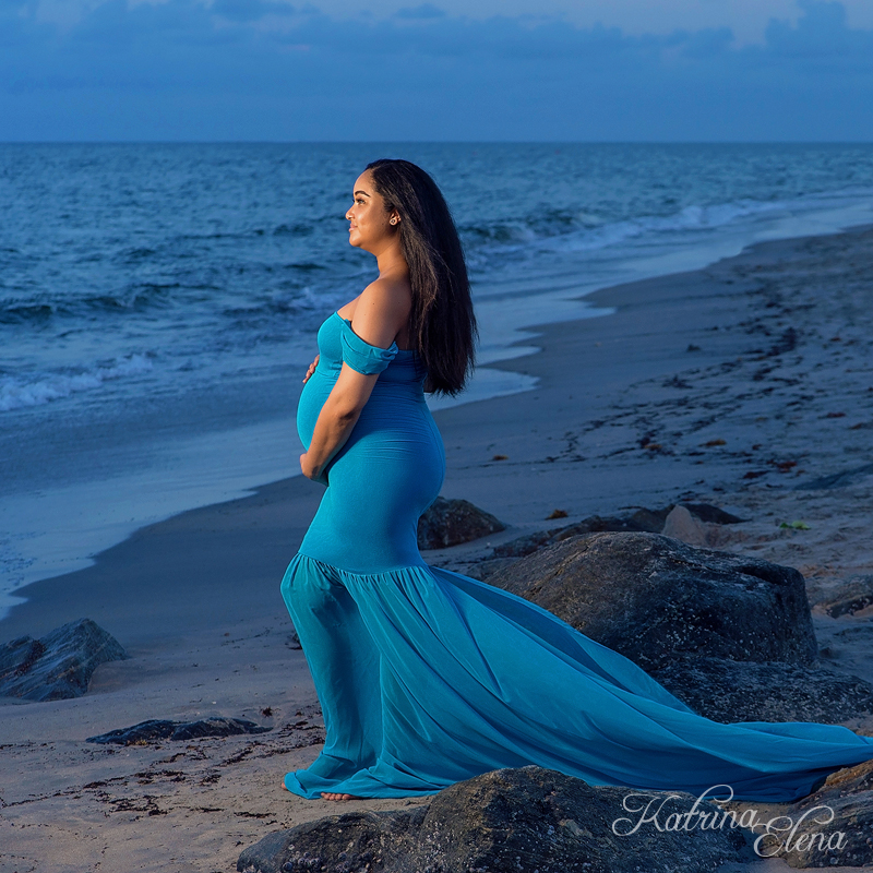 Evening Maternity Portrait on Beach