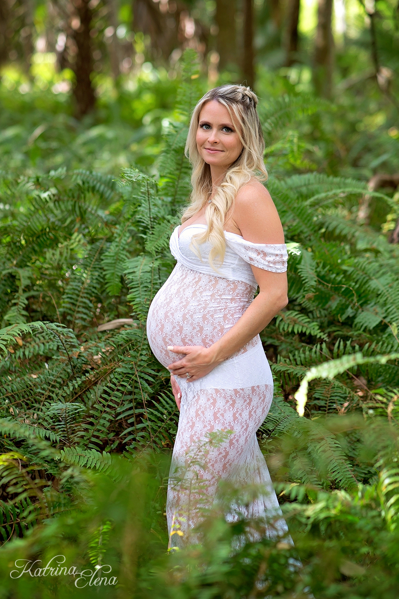 Maternity Portrait in a Forest of Ferns